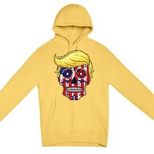 Patriotic Donald Trump Sugar Skull Premium Pullover Hoodie