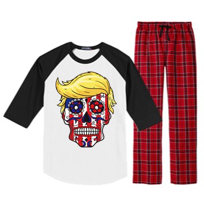 Patriotic Donald Trump Sugar Skull Raglan Sleeve Pajama Set