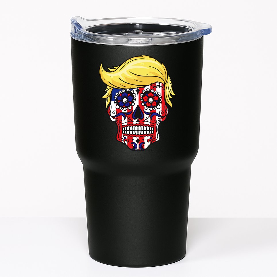 Patriotic Donald Trump Sugar Skull Tumbler