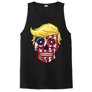 Patriotic Donald Trump Sugar Skull PosiCharge Competitor Tank