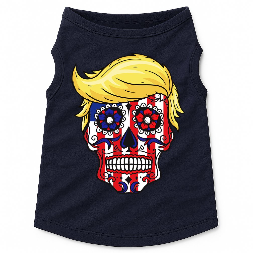 Patriotic Donald Trump Sugar Skull Doggie Tank