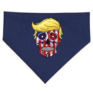 Patriotic Donald Trump Sugar Skull USA-Made Doggie Bandana