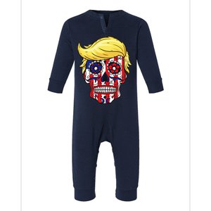 Patriotic Donald Trump Sugar Skull Infant Fleece One Piece