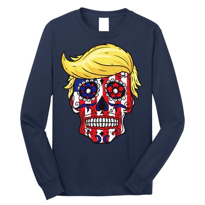 Patriotic Donald Trump Sugar Skull Long Sleeve Shirt