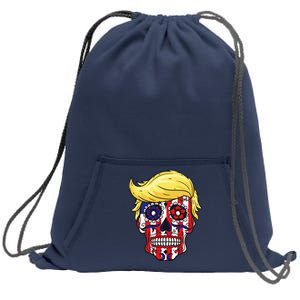 Patriotic Donald Trump Sugar Skull Sweatshirt Cinch Pack Bag