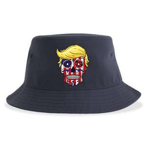 Patriotic Donald Trump Sugar Skull Sustainable Bucket Hat