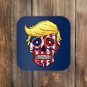 Patriotic Donald Trump Sugar Skull Coaster