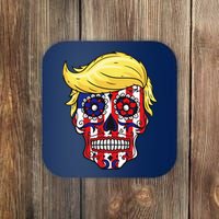 Patriotic Donald Trump Sugar Skull Coaster