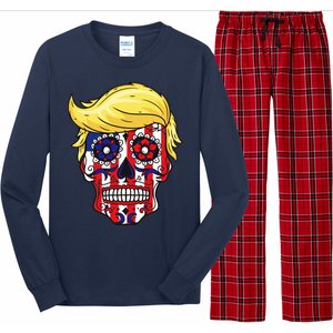 Patriotic Donald Trump Sugar Skull Long Sleeve Pajama Set