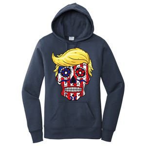 Patriotic Donald Trump Sugar Skull Women's Pullover Hoodie