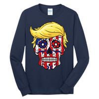 Patriotic Donald Trump Sugar Skull Tall Long Sleeve T-Shirt