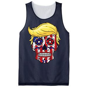 Patriotic Donald Trump Sugar Skull Mesh Reversible Basketball Jersey Tank