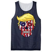 Patriotic Donald Trump Sugar Skull Mesh Reversible Basketball Jersey Tank