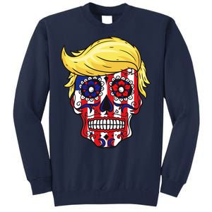 Patriotic Donald Trump Sugar Skull Tall Sweatshirt