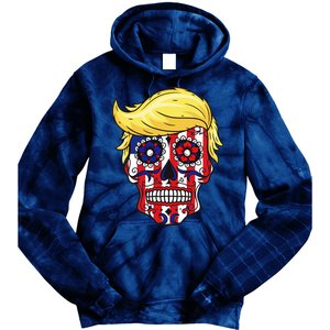 Patriotic Donald Trump Sugar Skull Tie Dye Hoodie