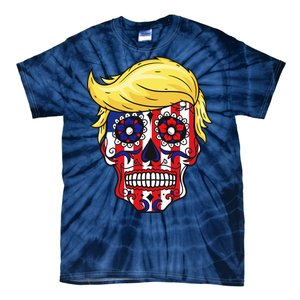 Patriotic Donald Trump Sugar Skull Tie-Dye T-Shirt