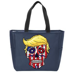 Patriotic Donald Trump Sugar Skull Zip Tote Bag