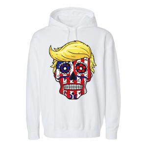 Patriotic Donald Trump Sugar Skull Garment-Dyed Fleece Hoodie