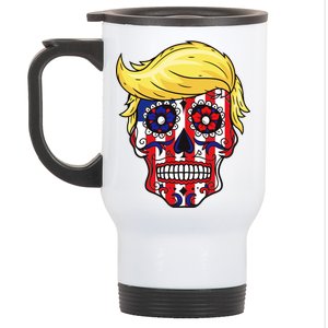 Patriotic Donald Trump Sugar Skull Stainless Steel Travel Mug