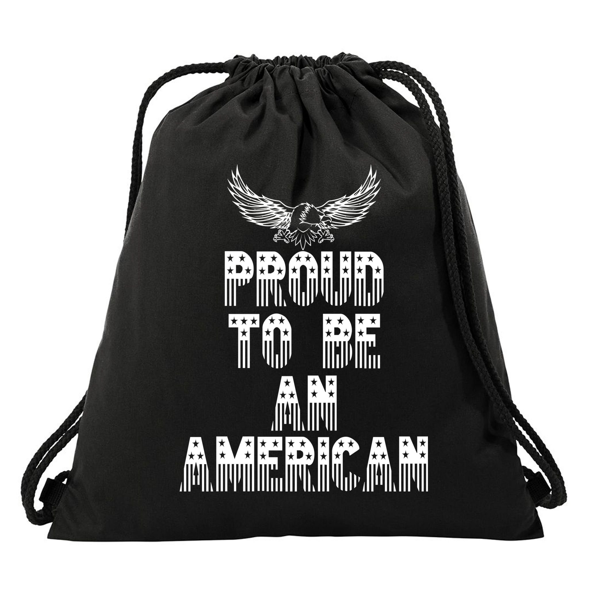 Patriotic Eagle Proud To Be An American Drawstring Bag