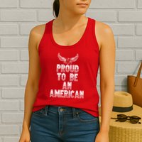 Patriotic Eagle Proud To Be An American Womens Tank Top