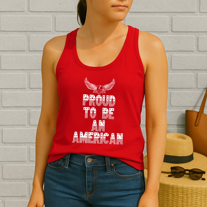 Patriotic Eagle Proud To Be An American Womens Tank Top