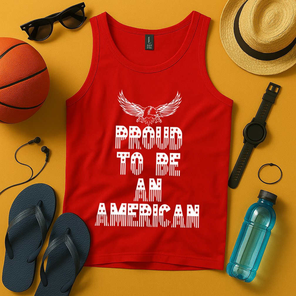 Patriotic Eagle Proud To Be An American Tank Top