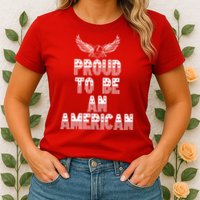 Patriotic Eagle Proud To Be An American Womens T-Shirt