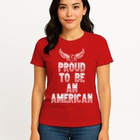 Patriotic Eagle Proud To Be An American Womens T-Shirt