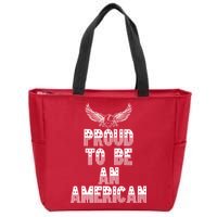 Patriotic Eagle Proud To Be An American Zip Tote Bag