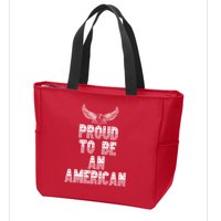 Patriotic Eagle Proud To Be An American Zip Tote Bag