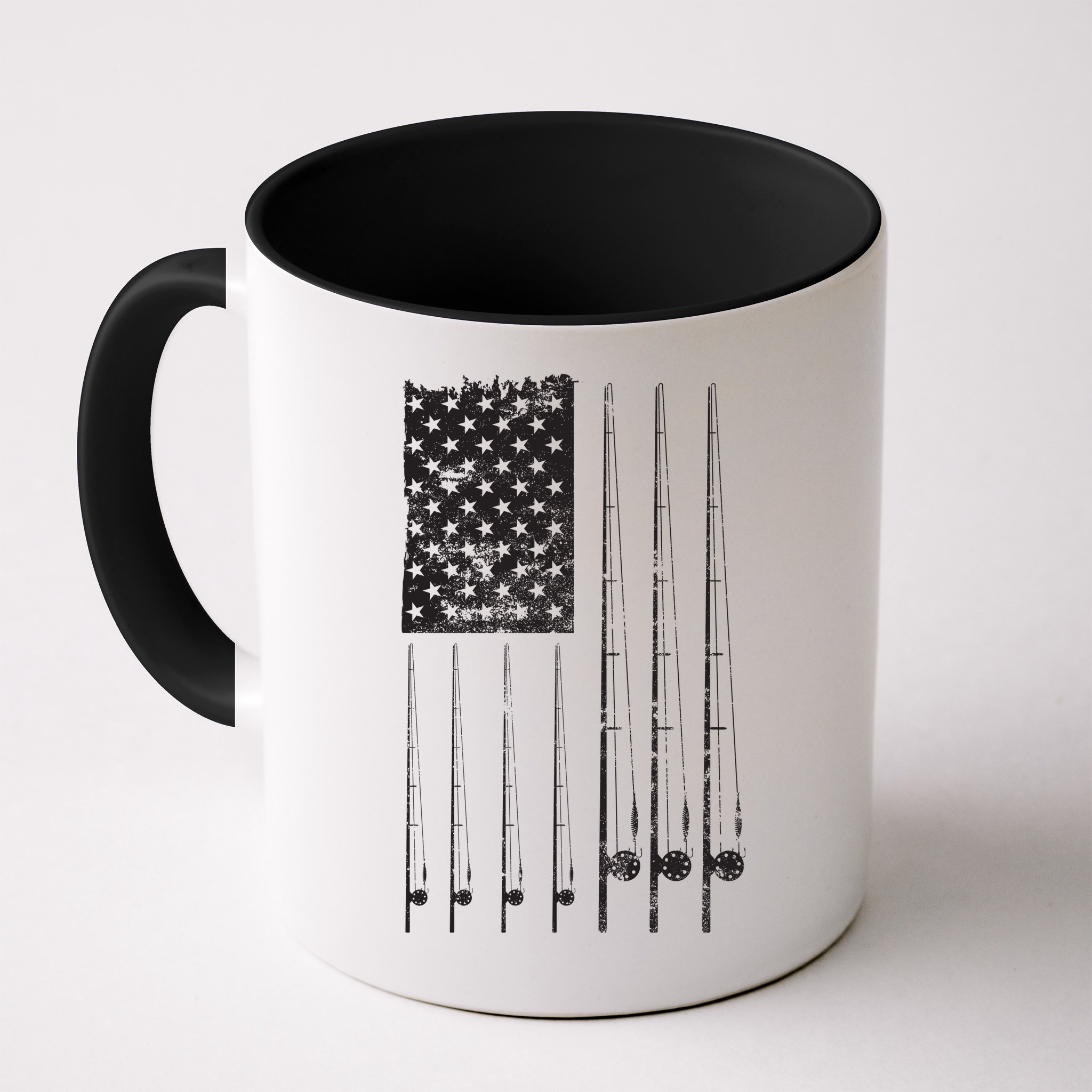 Patriotic Fishing American Flag Mug