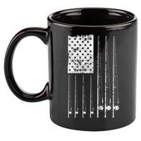 Patriotic Fishing American Flag 11oz C Handle Ceramic Mug