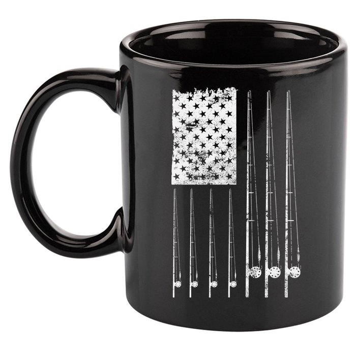 Patriotic Fishing American Flag 11oz C Handle Ceramic Mug