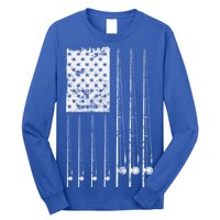 Patriotic Fishing American Flag Long Sleeve Shirt