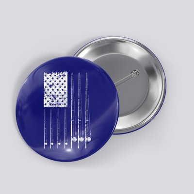 Patriotic Fishing American Flag Button