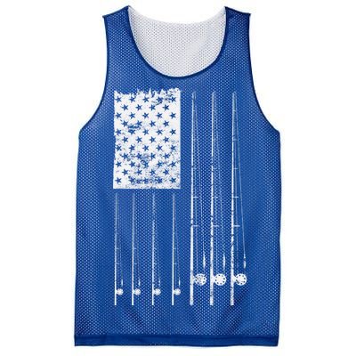 Patriotic Fishing American Flag Mesh Reversible Basketball Jersey Tank