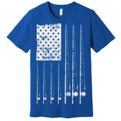 Patriotic Fishing American Flag Premium T-Shirt