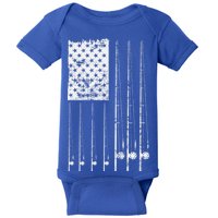 Patriotic Fishing American Flag Baby Bodysuit