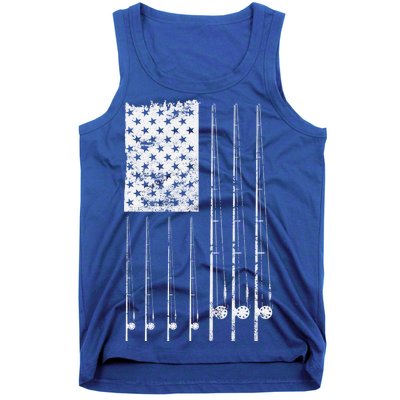 Patriotic Fishing American Flag Tank Top