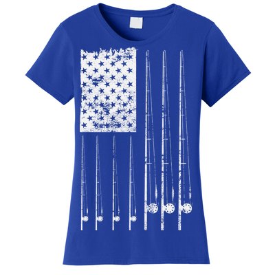 Patriotic Fishing American Flag Women's T-Shirt