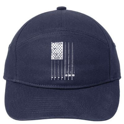 Patriotic Fishing American Flag 7-Panel Snapback Hat