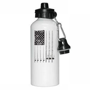 Patriotic Fishing American Flag Aluminum Water Bottle