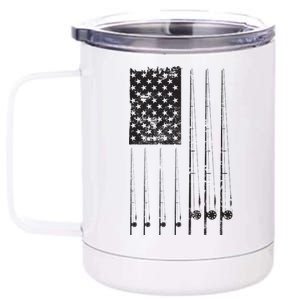 Patriotic Fishing American Flag 12 oz Stainless Steel Tumbler Cup