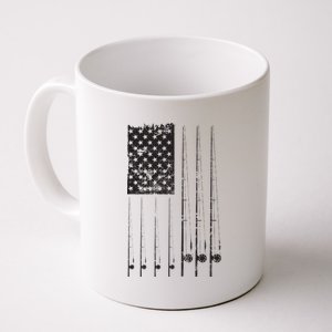 Patriotic Fishing American Flag Coffee Mug