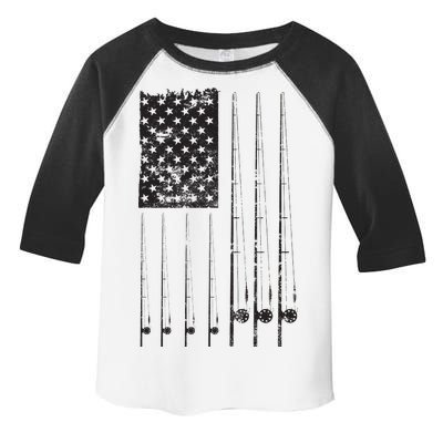 Patriotic Fishing American Flag Toddler Fine Jersey T-Shirt