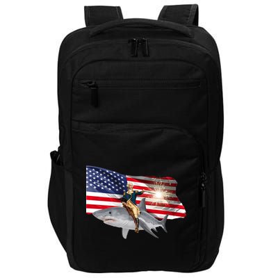 Patriotic George Washington On A Shark Impact Tech Backpack