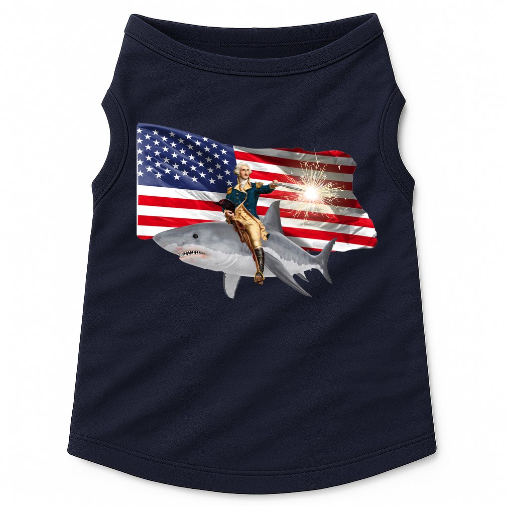 Patriotic George Washington On A Shark Doggie Tank