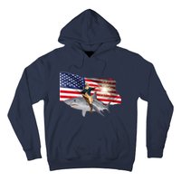 Patriotic George Washington On A Shark Hoodie