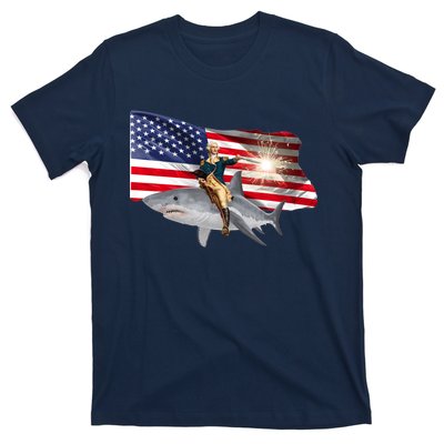 Patriotic George Washington On A Shark T-Shirt